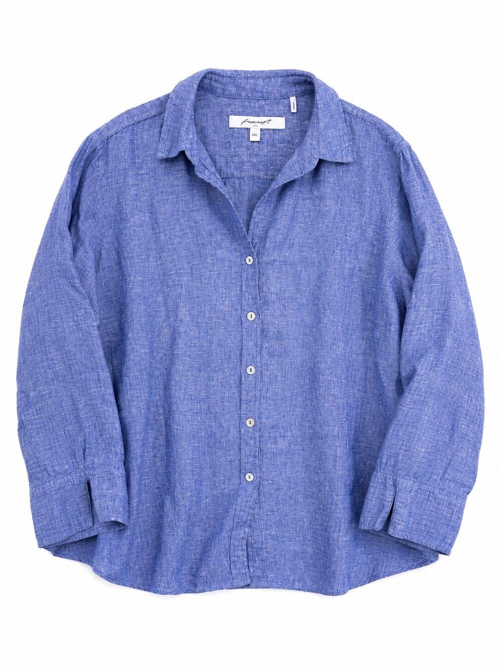 Foxcroft NYC 100% Linen Blue Button Front Shirt Blouse XXL